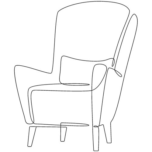 sillón a mano alzada